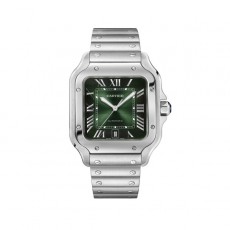까르띠에 산토스 40MM 라지 2018 스틸 그린다이얼 브레이슬릿(BV)