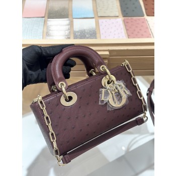 디올 디조이 22cm 버건디 토트백