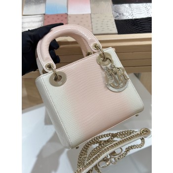 디올 17cm 리자드 그라데이션 핑크 토트백