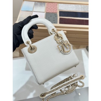 디올 레이디 17cm 리자드 스킨 아이보리 컬러